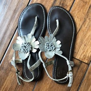 GAP gold floral sandals